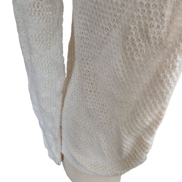 Closet Space Large Gray White Stretch Open Front Cardigan Sweater - Picture 4 of 6